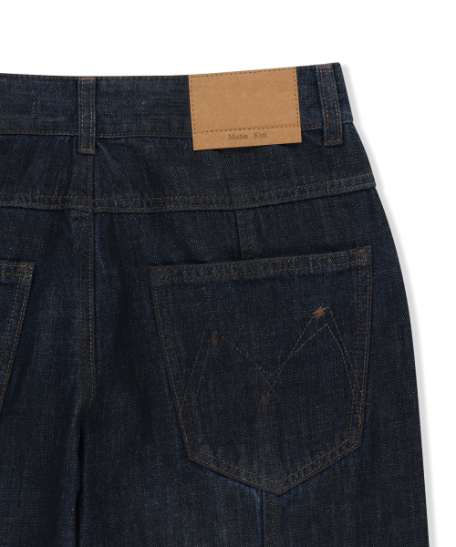TWISTED VOLUME COATED DENIM PANTS IN DARK NAVY