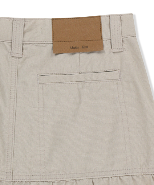 VINTAGE POCKET MIDI SKIRT IN LIGHT BEIGE