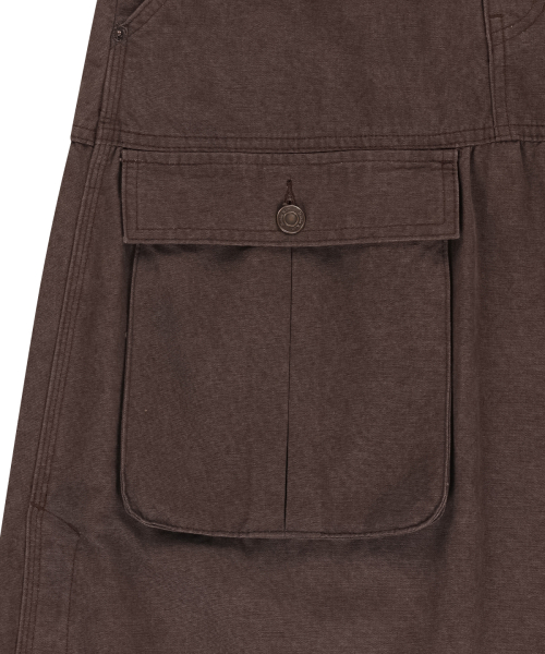 VINTAGE POCKET MIDI SKIRT IN BROWN