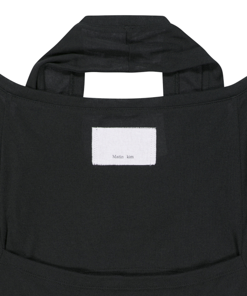 TWO WAY LAYERED JERSEY DRESS IN BLACK