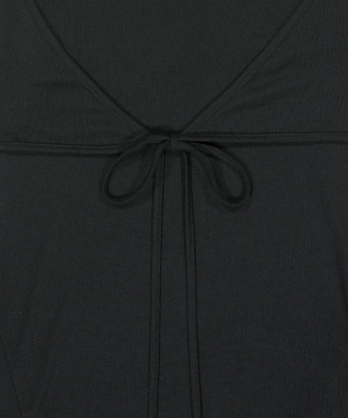 TWO WAY LAYERED JERSEY DRESS IN BLACK
