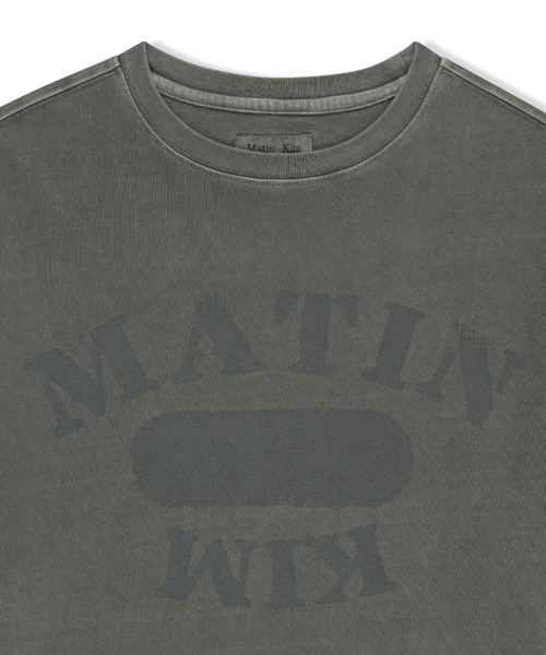 VINTAGE WAHSHED OVERFIT TOP IN CHARCOAL