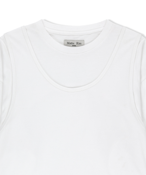 CROSS BACK LAYERED TOP IN WHITE