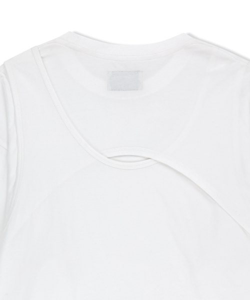 CROSS BACK LAYERED TOP IN WHITE