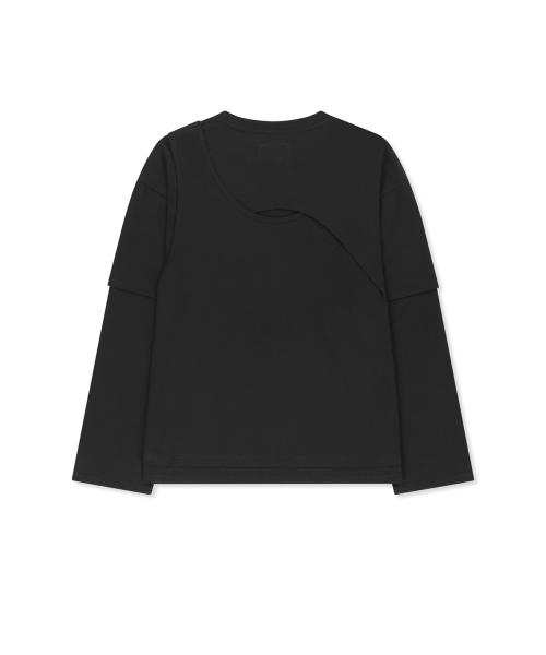 CROSS BACK LAYERED TOP IN BLACK