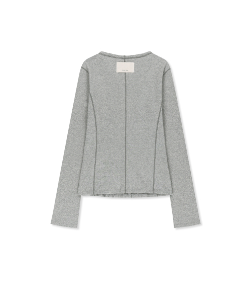 MULTI STYLING HOOK DETAIL SLIM TOP IN GREY