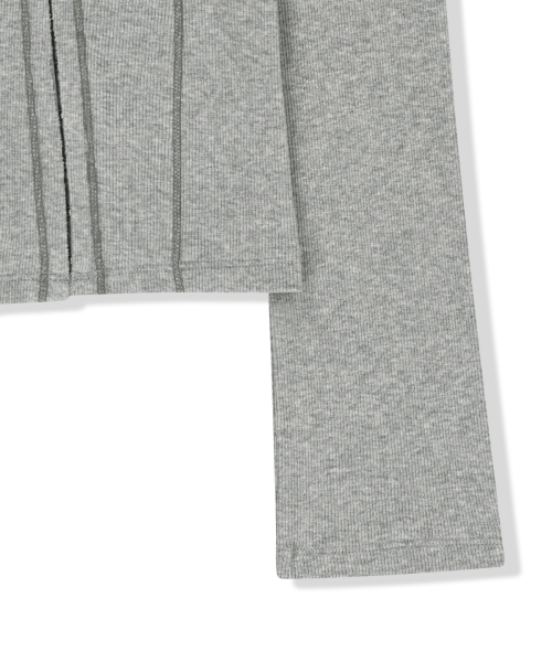 MULTI STYLING HOOK DETAIL SLIM TOP IN GREY