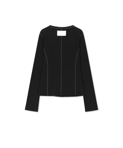 MULTI STYLING HOOK DETAIL SLIM TOP IN BLACK