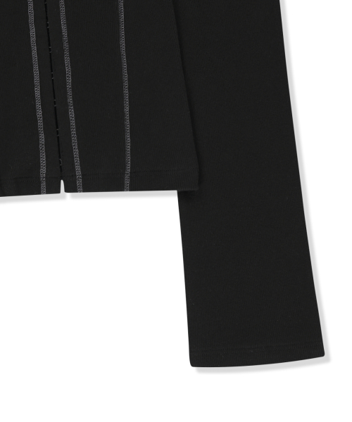 MULTI STYLING HOOK DETAIL SLIM TOP IN BLACK