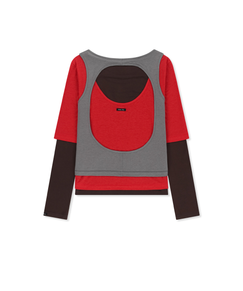 TRIPLE LAYERED MULTI WAY TOP IN RED