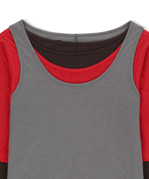 TRIPLE LAYERED MULTI WAY TOP IN RED