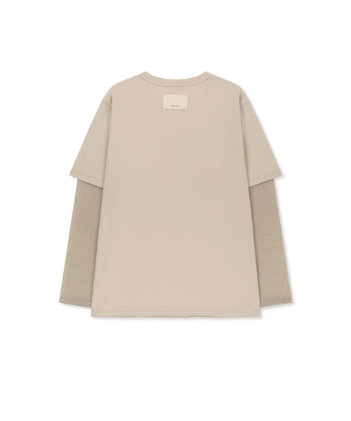 GRAFFITI ARTWORK LAYERED TOP IN BEIGE
