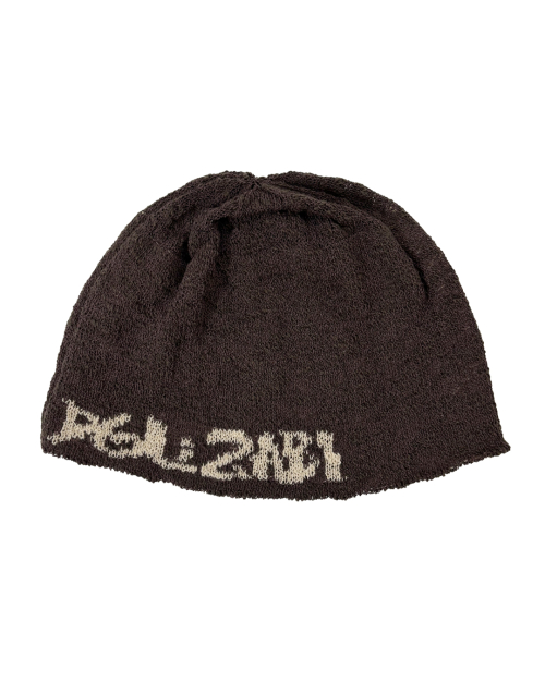 Jacquard Heart Beanie (Mocha Brown)