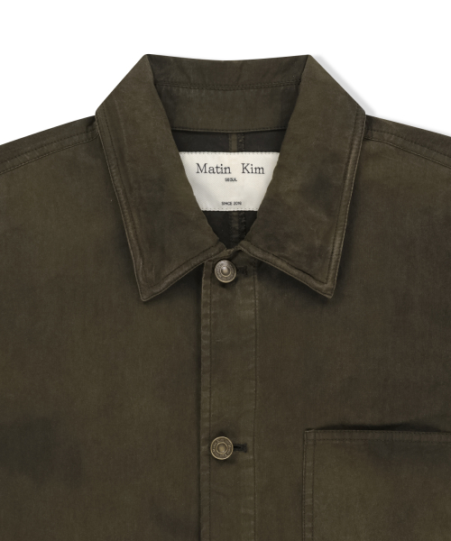 VINTAGE WAXED WORK JACKET IN KHAKI