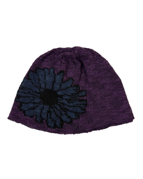 Jacquard Sunflower Beanie (Purple)