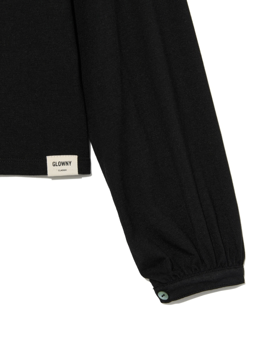 G V-COLLAR HENLEY TOP (BLACK)