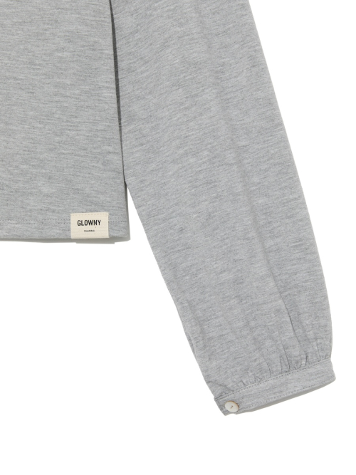 G V-COLLAR HENLEY TOP (MELANGE GRAY)