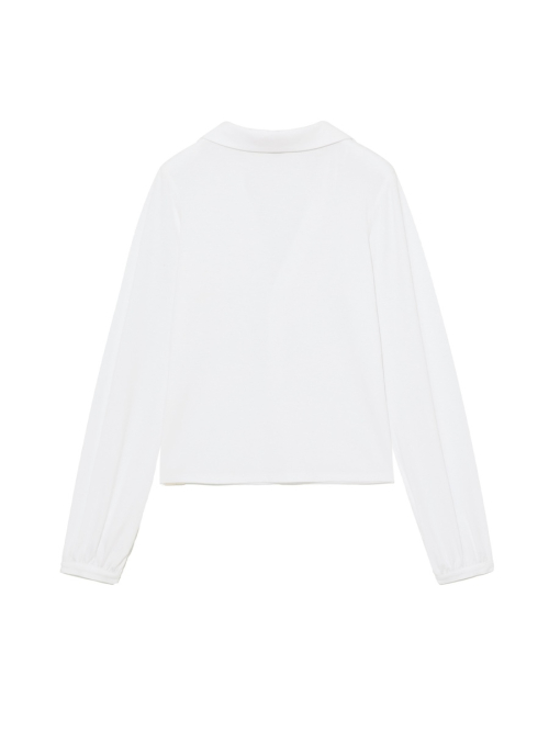 G V-COLLAR HENLEY TOP (WHITE)