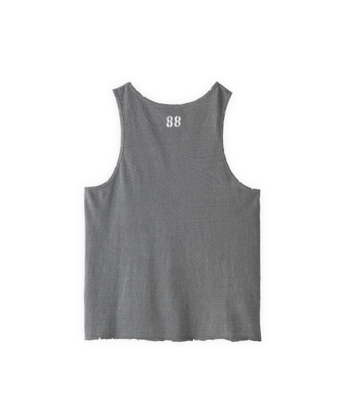 Mini cigarette pocket sleeveless top in washed gray