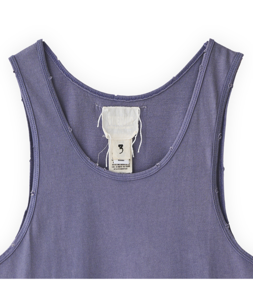 Mini cigarette pocket sleeveless top in washed purple