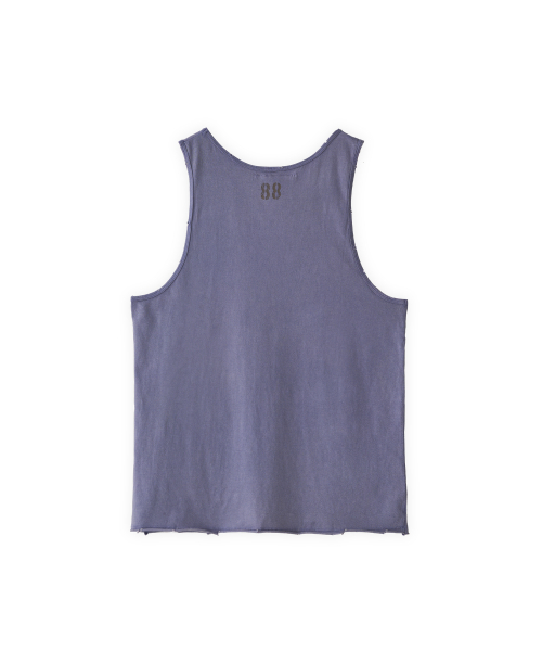 Mini cigarette pocket sleeveless top in washed purple