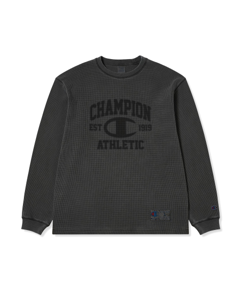 로고 다잉 와플 롱슬리브 티셔츠 Charcoal
