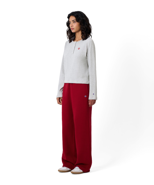 여성 하트 로고 헨리넥 롱슬리브 Medium Grey Melange
