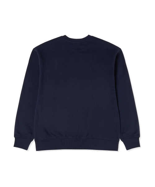플래그 아치 로고 오버핏 스웨트 셔츠 Navy