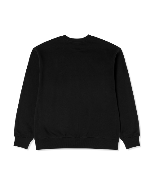 플래그 아치 로고 오버핏 스웨트 셔츠 Black