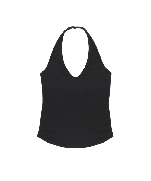 DEEP HALTER TOP_BLACK