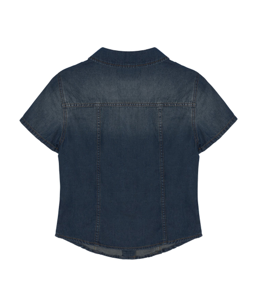 DENIM SHORT POCKET SHIRT_BLUE