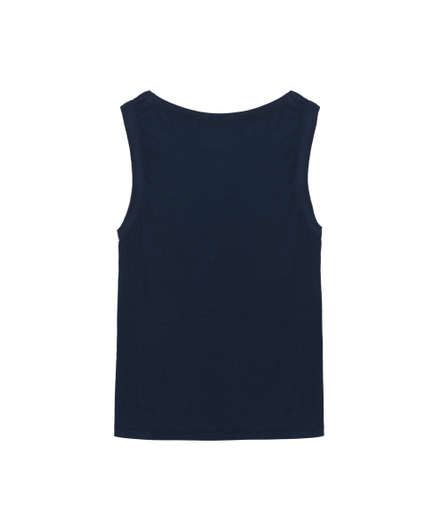 LETTERING SLEEVELESS TOP_NAVY