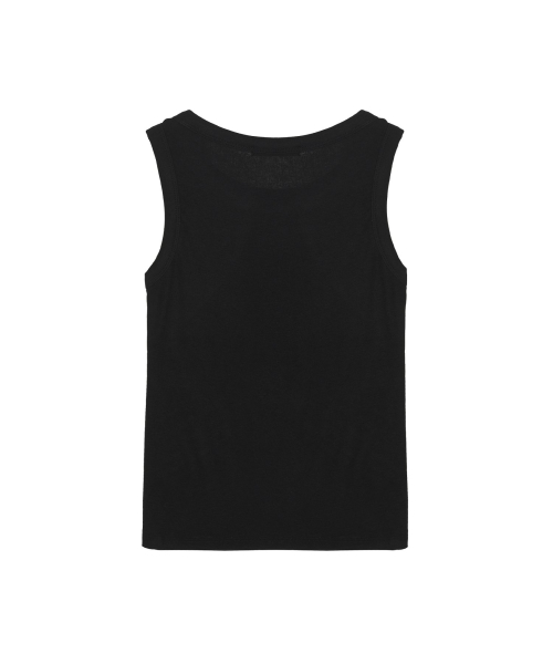 LETTERING SLEEVELESS TOP_BLACK