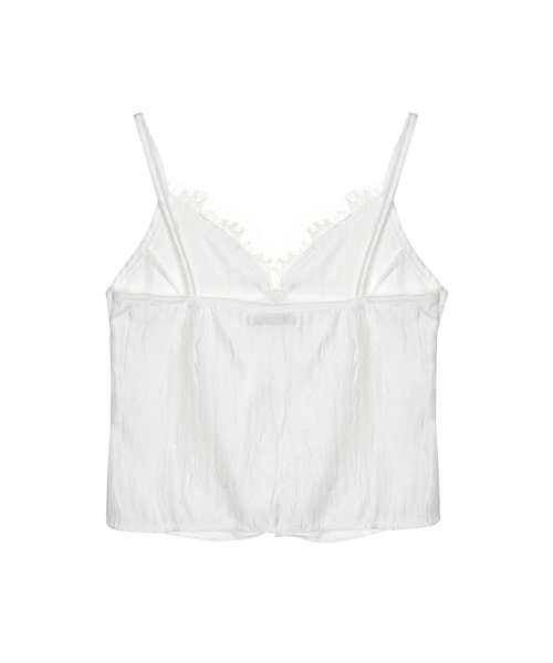 SATIN LACE CAMI TOP_IVORY