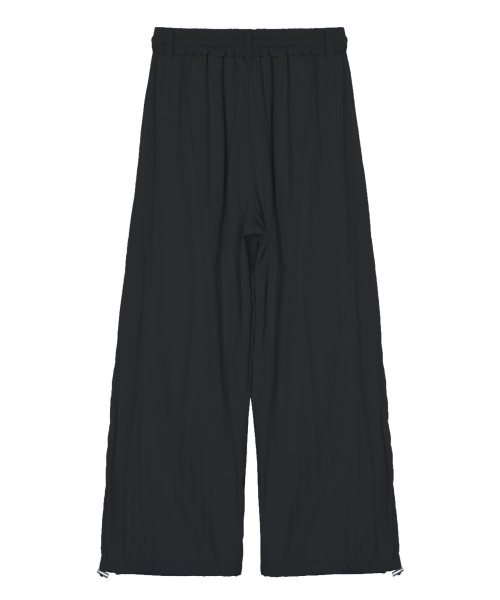 NYLON STRING WIDE PANTS_BLACK