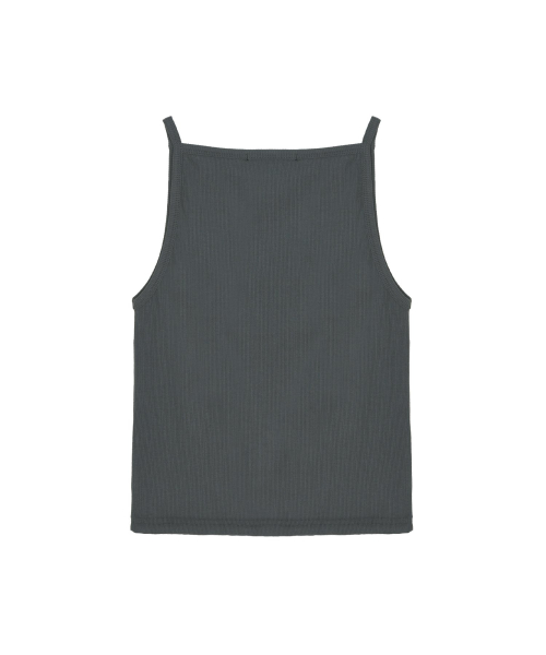 BOAT NECK SLEEVELESS TOP_CHACOAL