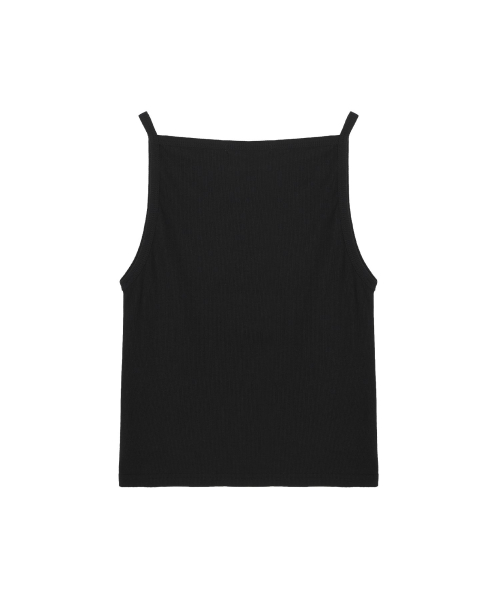 BOAT NECK SLEEVELESS TOP_BLACK