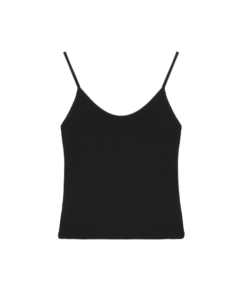 RIB CAMISOLE TOP_BLACK