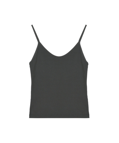 RIB CAMISOLE TOP_CHARCOAL