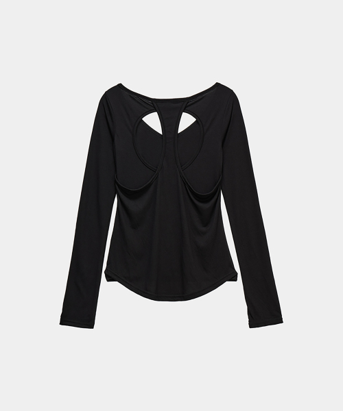Back Double Cross Printing Long Sleeve (Black)