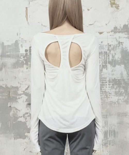Back Double Cross Printing Long Sleeve (White)