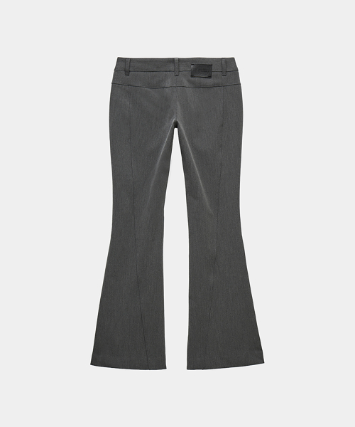 Button Stitch Low Rise Bootcut Pants (Gray)