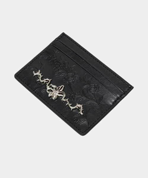 Noir Bloom Card Wallet (Black)