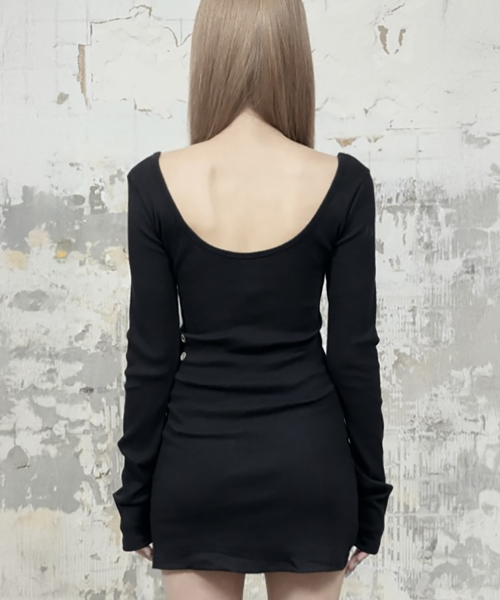 Layered Lingerie long Slip Dress (Black)