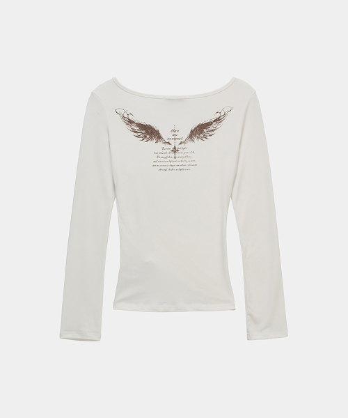 Drape Wing Shirring Long Sleeve (White)