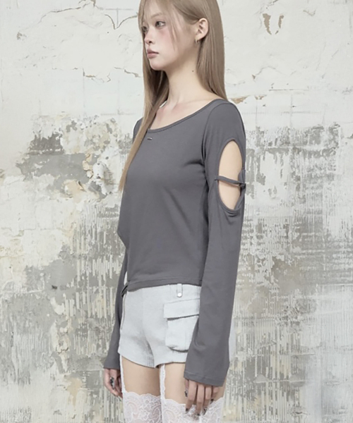 String Panel Point Long Sleeve (Charcoal)