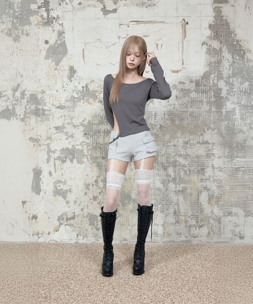 String Panel Point Long Sleeve (Charcoal)