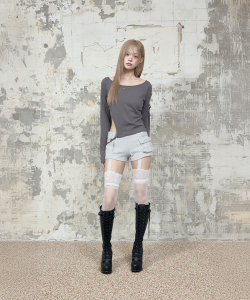 String Panel Point Long Sleeve (Charcoal)