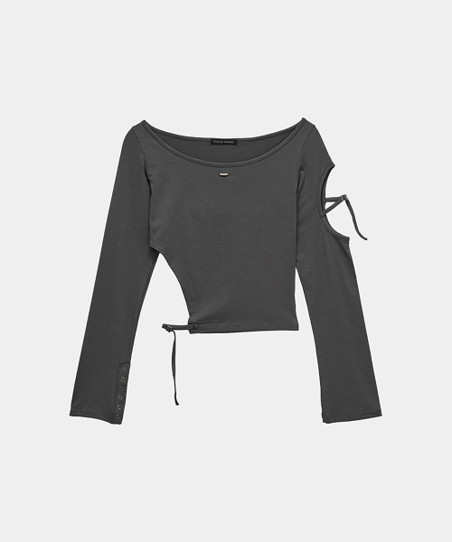 String Panel Point Long Sleeve (Charcoal)