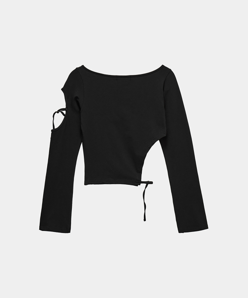 String Panel Point Long Sleeve (Black)